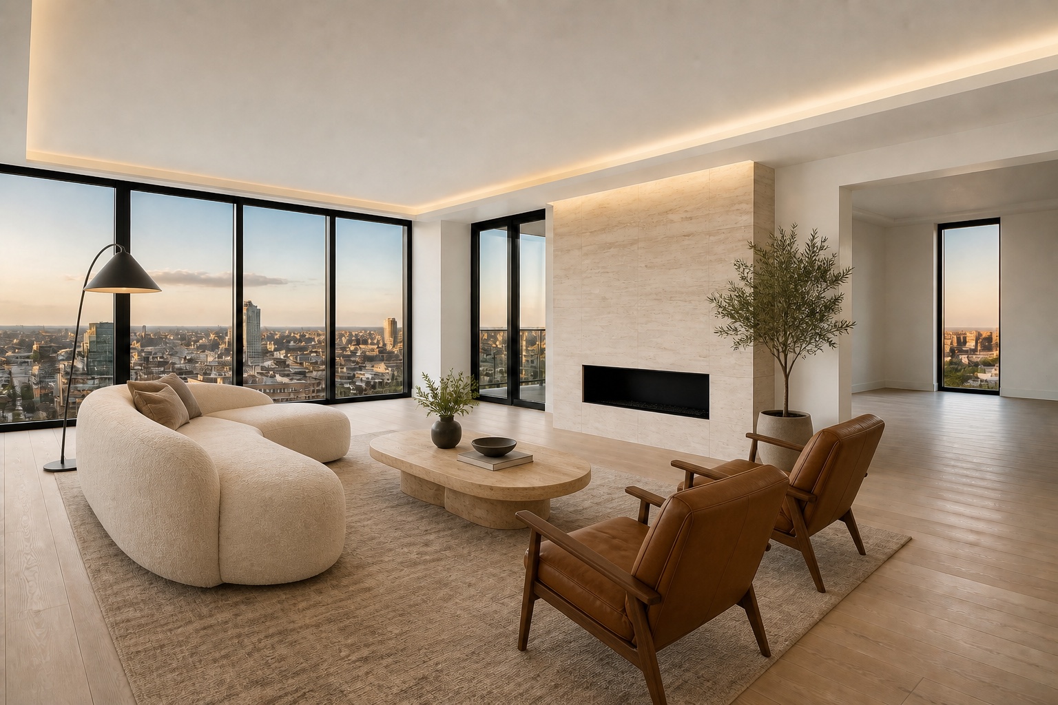 Penthouse virtually staged for a Washington DC area real-estate listing